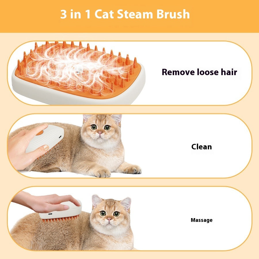 Rechargeable Steam Pet Grooming Massage Comb