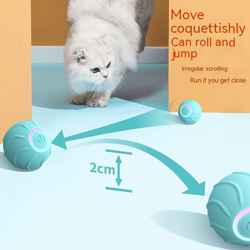Cat Owner Interactive Bouncing Ball USB Self Hi Teasing Kittens Jumping Ball