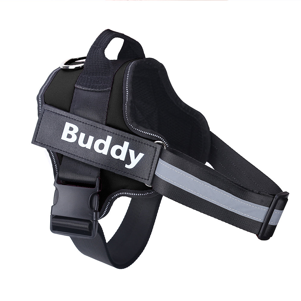 NO PULL Reflective Breathable Adjustable Personalized Dog Harness