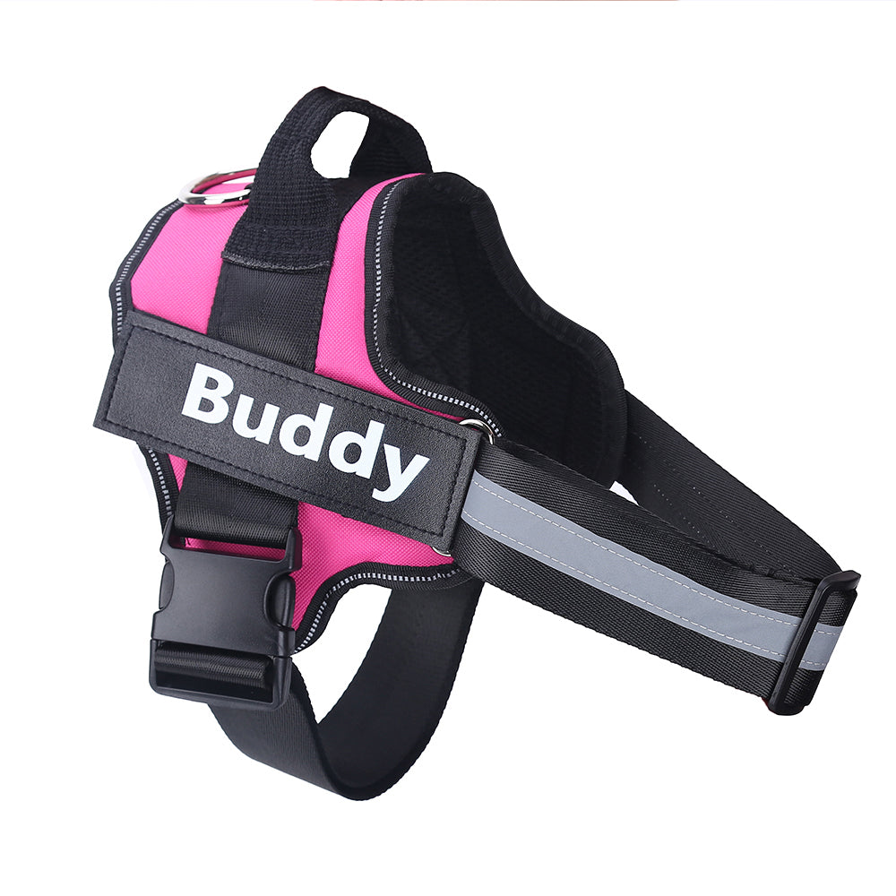 NO PULL Reflective Breathable Adjustable Personalized Dog Harness