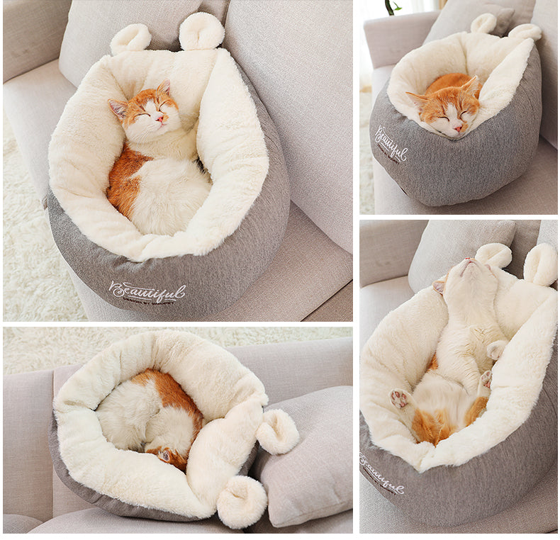 Pet Bed Warming Soft Sleeping Bag Cushion Kennel