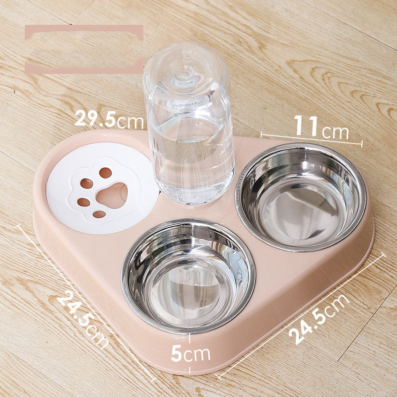 Double Bowl Automatic Drinking Dog Food Bowl Rice Bowl