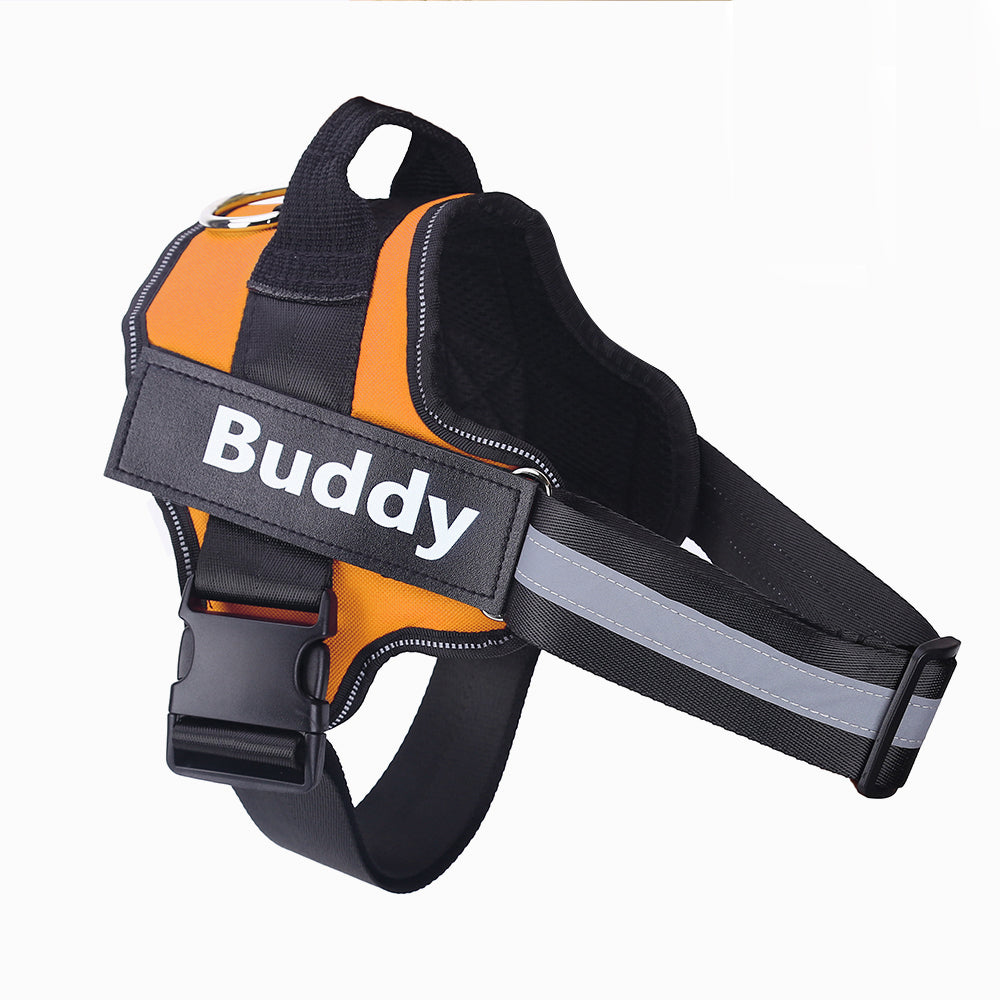 NO PULL Reflective Breathable Adjustable Personalized Dog Harness