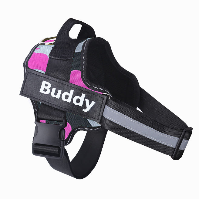 NO PULL Reflective Breathable Adjustable Personalized Dog Harness