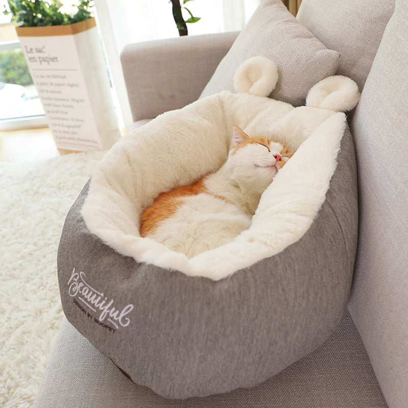 Pet Bed Warming Soft Sleeping Bag Cushion Kennel