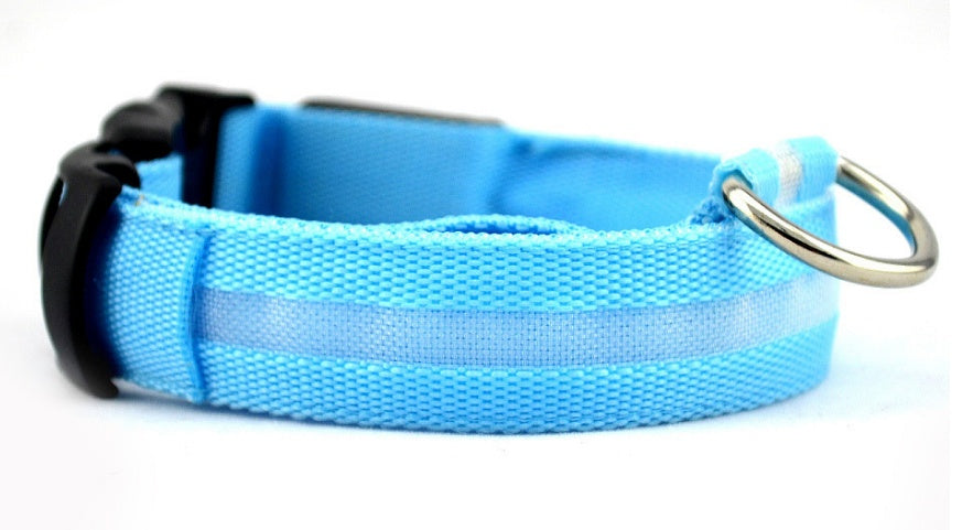 Nylon LED Pet Luminous Collar Night Safety Flashing Glow in Dark Leash