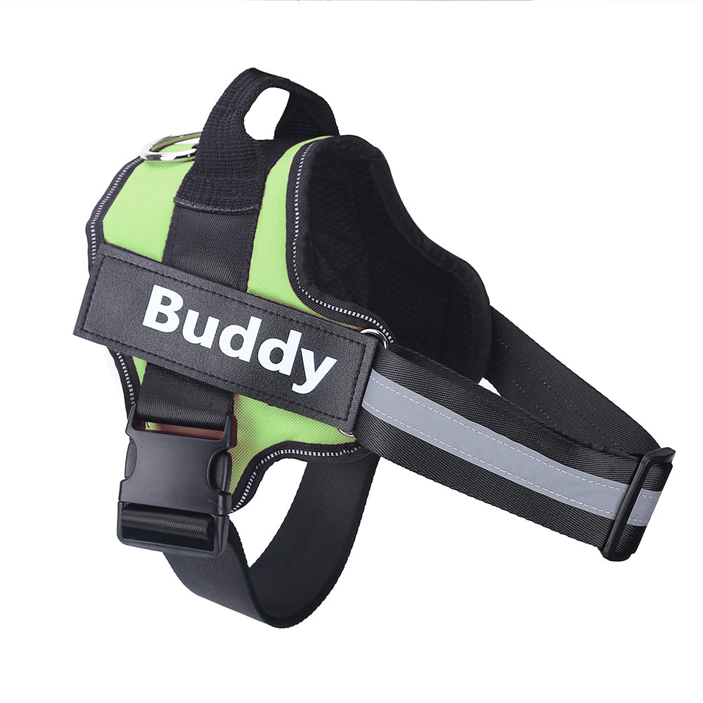 NO PULL Reflective Breathable Adjustable Personalized Dog Harness