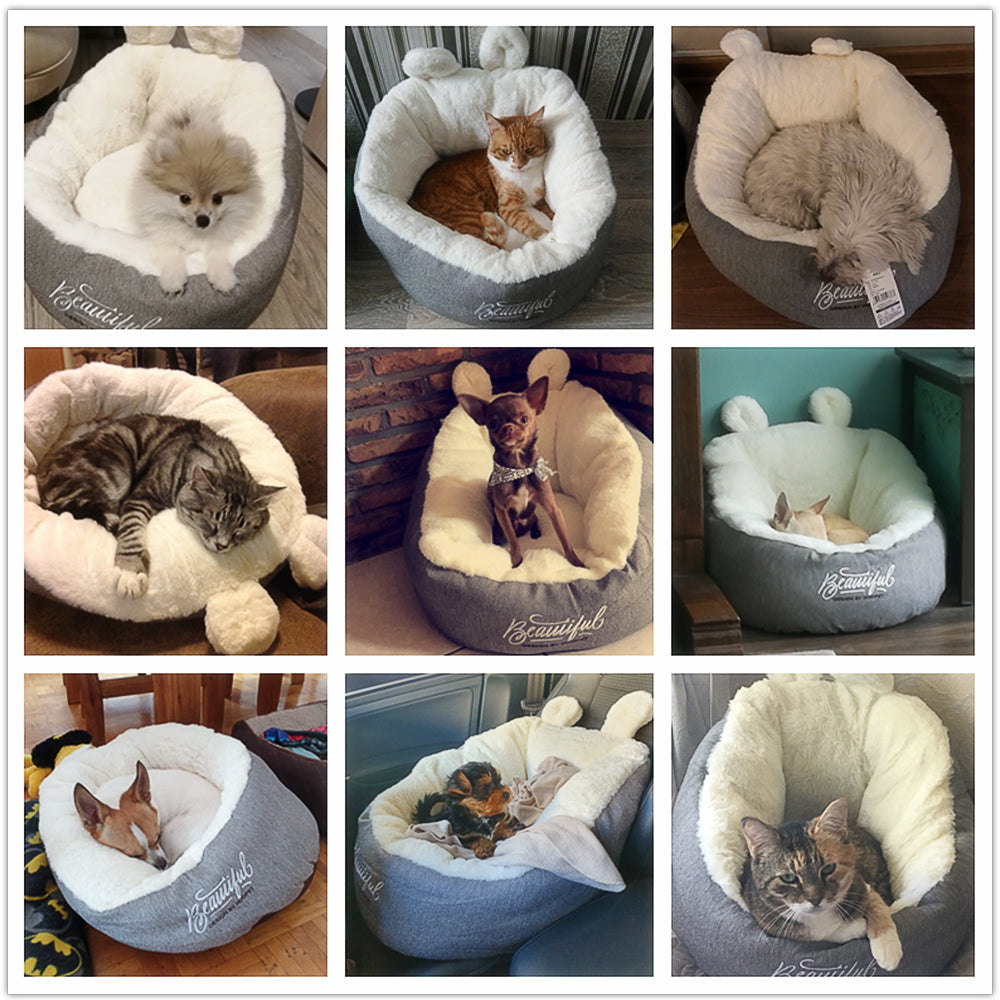 Pet Bed Warming Soft Sleeping Bag Cushion Kennel