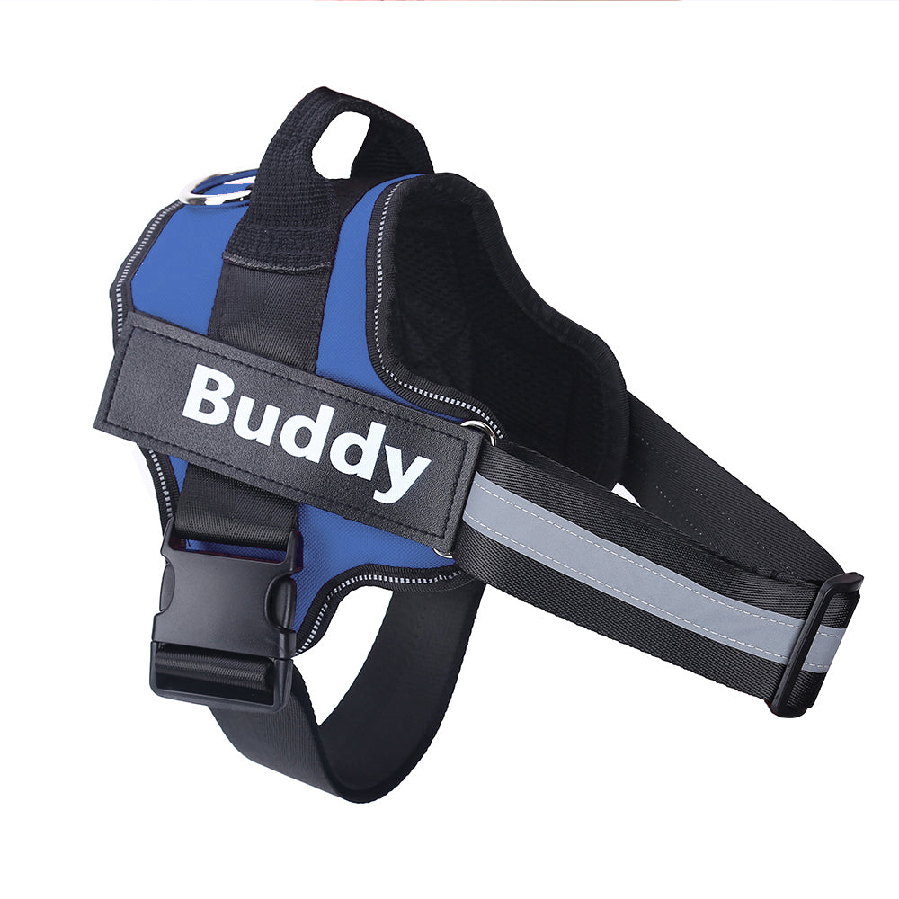 NO PULL Reflective Breathable Adjustable Personalized Dog Harness