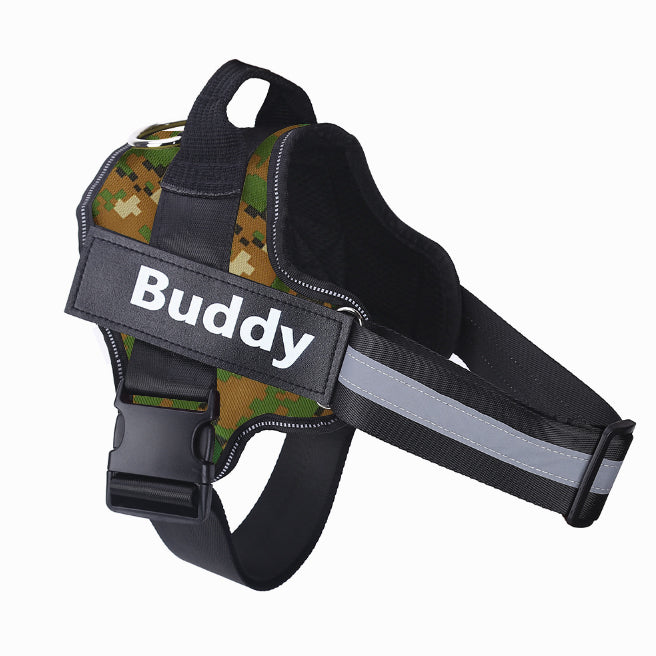 NO PULL Reflective Breathable Adjustable Personalized Dog Harness