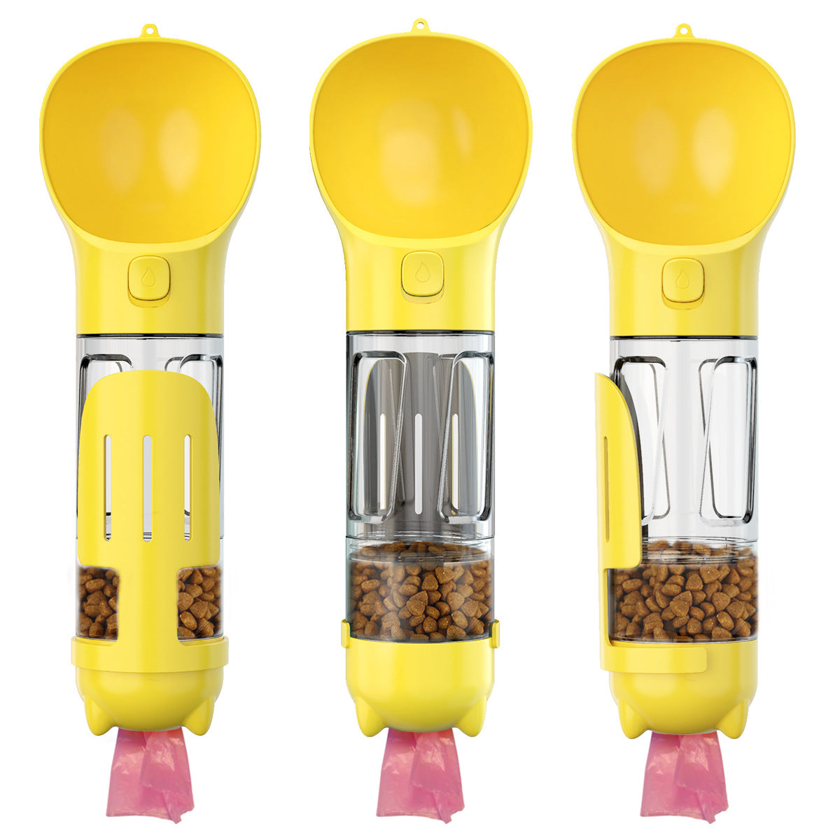 300 500ml Portable Multifunction Dog Water Bottle, Food Feeder and bag Dispenser