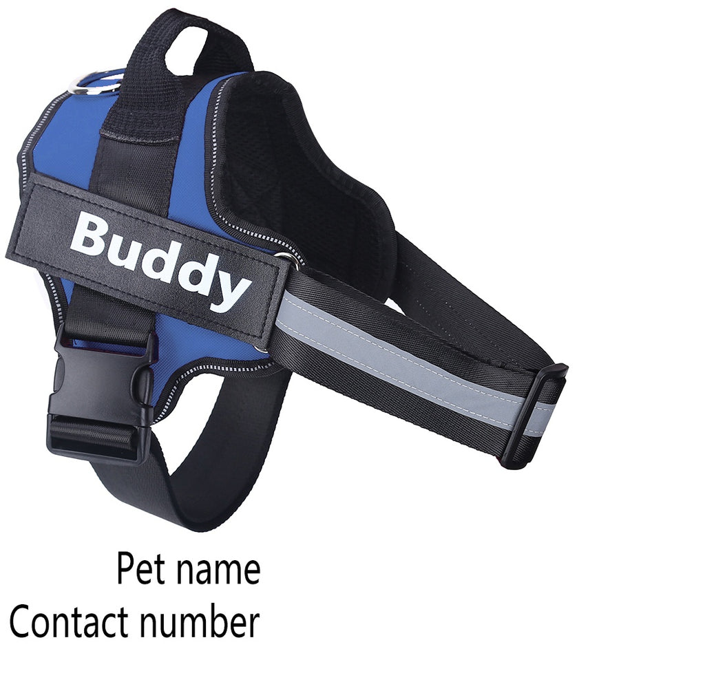 NO PULL Reflective Breathable Adjustable Personalized Dog Harness