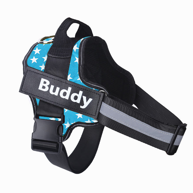 NO PULL Reflective Breathable Adjustable Personalized Dog Harness