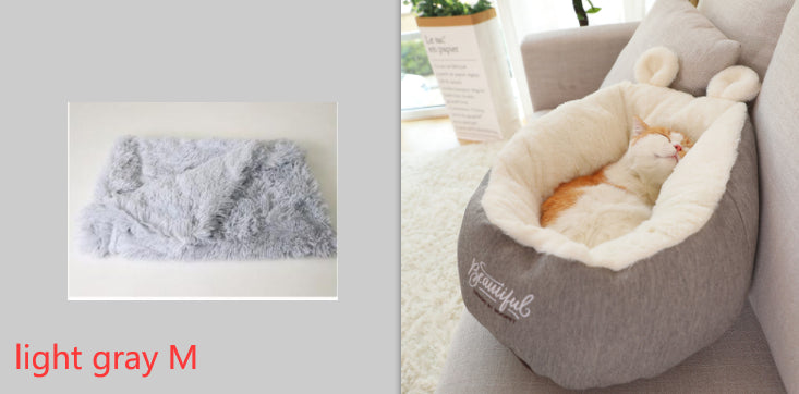 Pet Bed Warming Soft Sleeping Bag Cushion Kennel