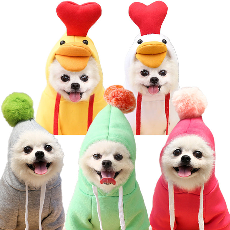 Cute Fruit Dog Clothes For Small Dogs Hoodies Winter Warm Fleece Clothing