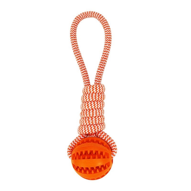 Interactive Hemp Rope Rubber Balls