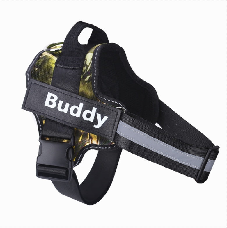 NO PULL Reflective Breathable Adjustable Personalized Dog Harness