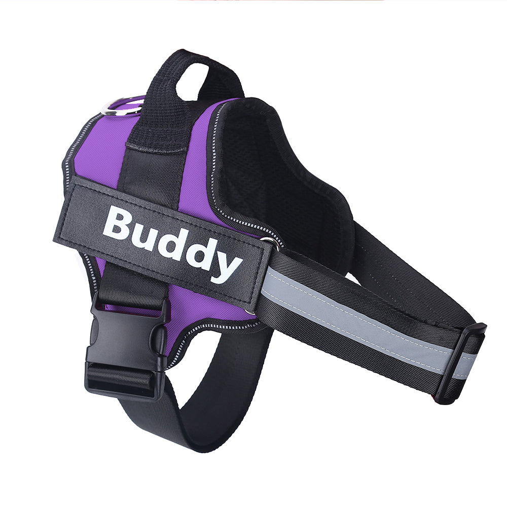 NO PULL Reflective Breathable Adjustable Personalized Dog Harness