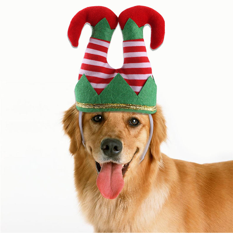 Christmas Funny Striped Clown Dog Hat