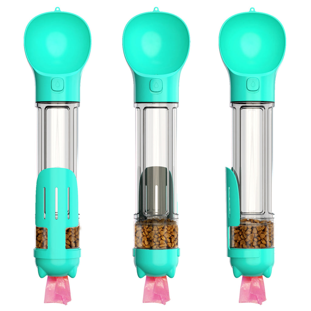 300 500ml Portable Multifunction Dog Water Bottle, Food Feeder and bag Dispenser