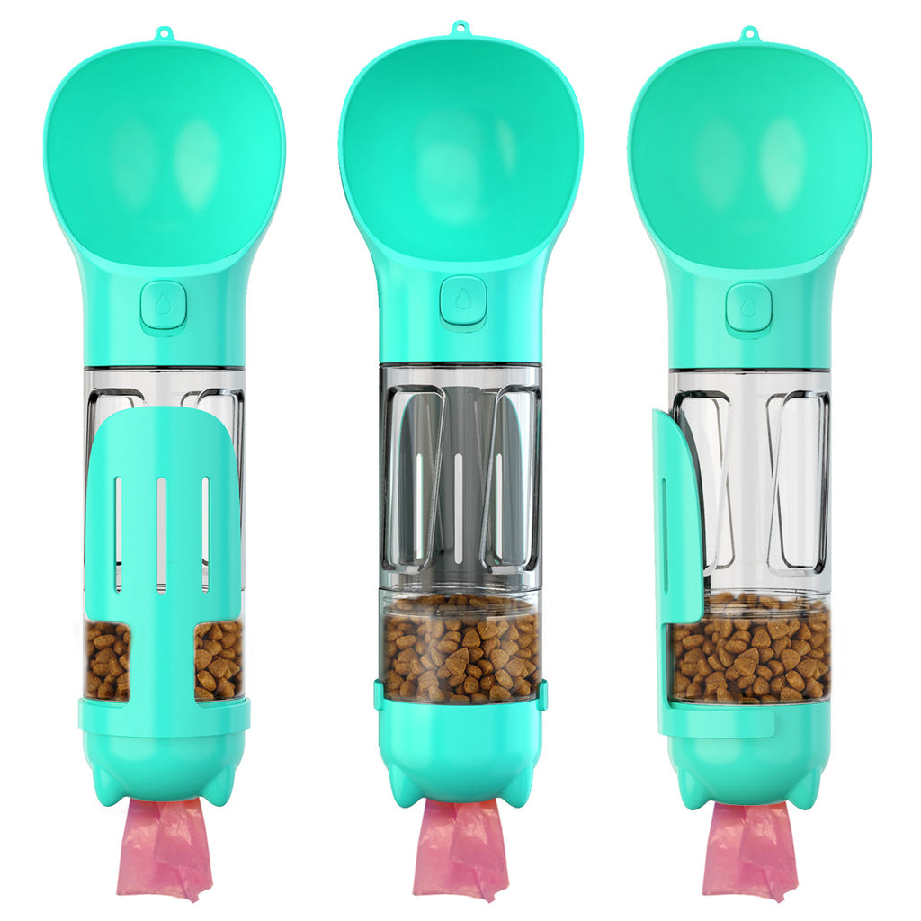 300 500ml Portable Multifunction Dog Water Bottle, Food Feeder and bag Dispenser