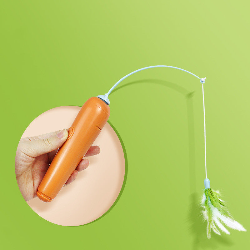 2 In 1  Cat Toy With Feather For Self-play
