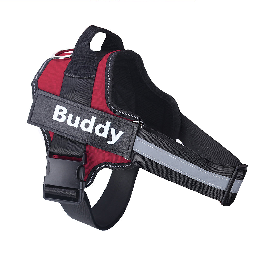 NO PULL Reflective Breathable Adjustable Personalized Dog Harness