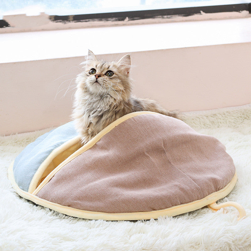 Round  Warm Semi Enclosed Pet Nest