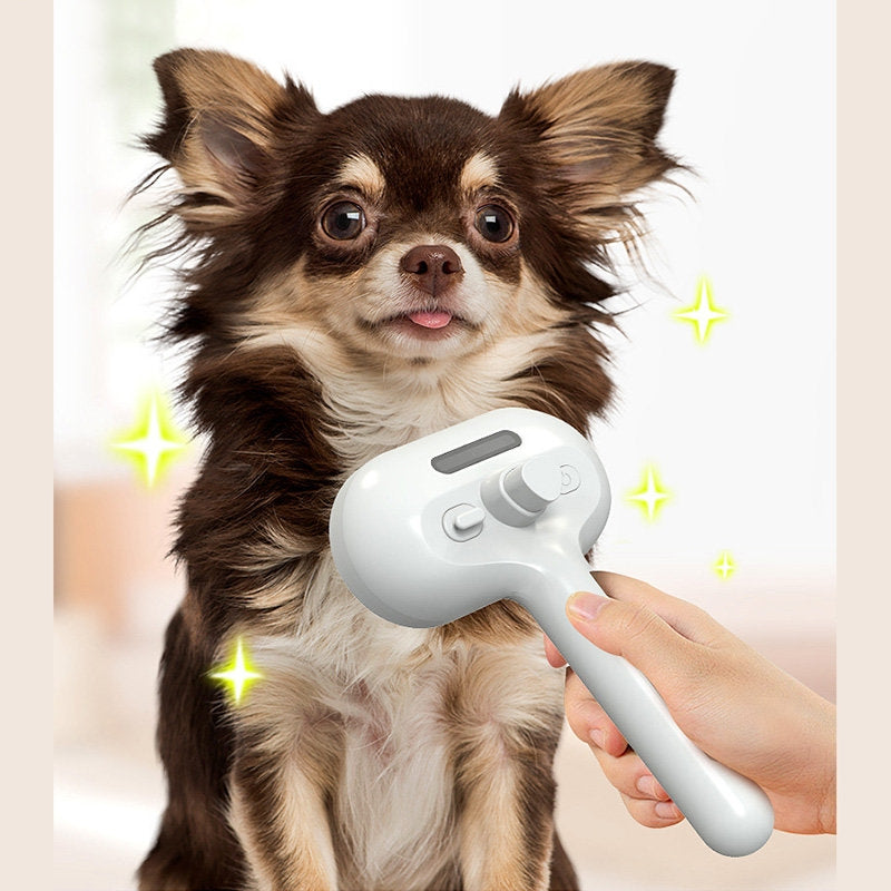 Pet Comb Self Cleaning Hair Remover Brush Dematting Comb Built-in Mist Humidifier