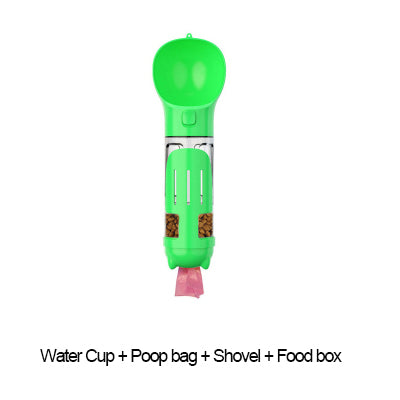 300 500ml Portable Multifunction Dog Water Bottle, Food Feeder and bag Dispenser