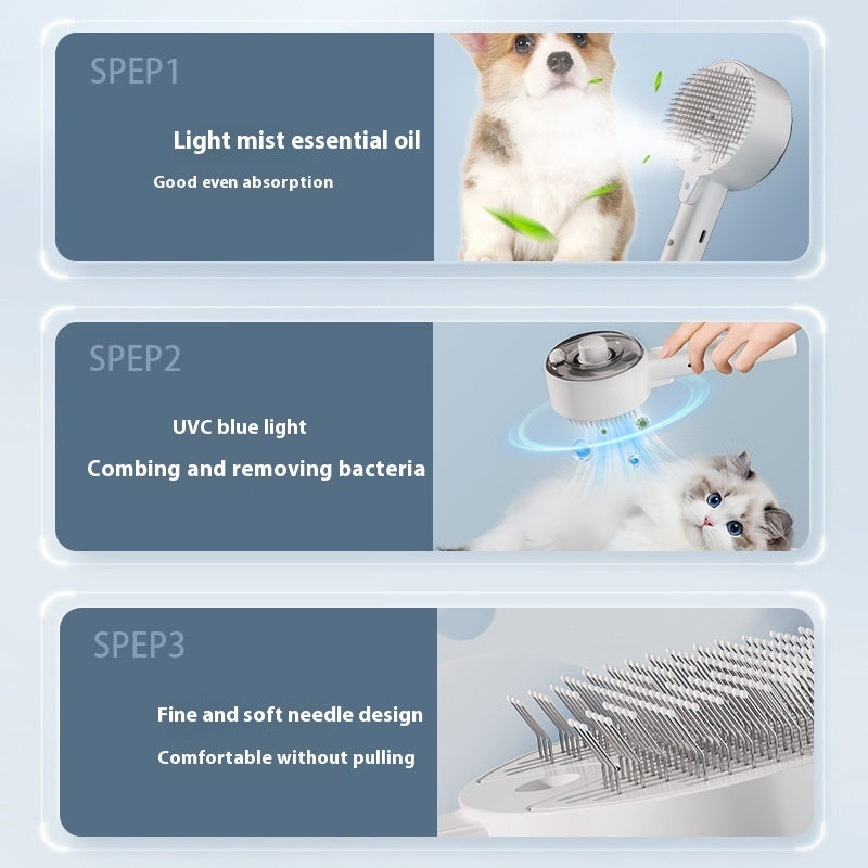 Steam Hair Remover  Self Cleaning Dog Brush