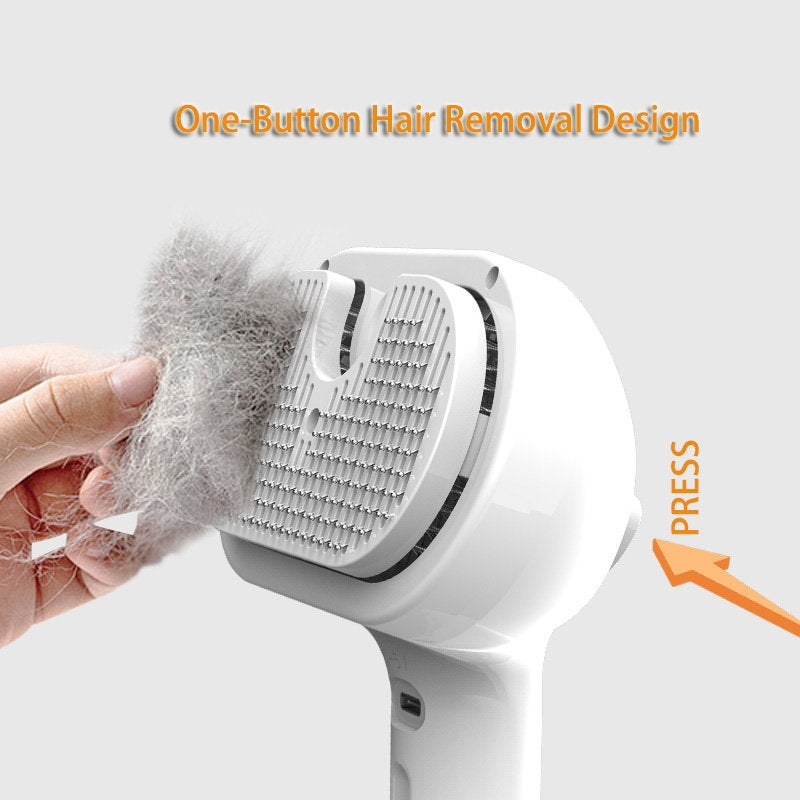 Pet Comb Self Cleaning Hair Remover Brush Dematting Comb Built-in Mist Humidifier