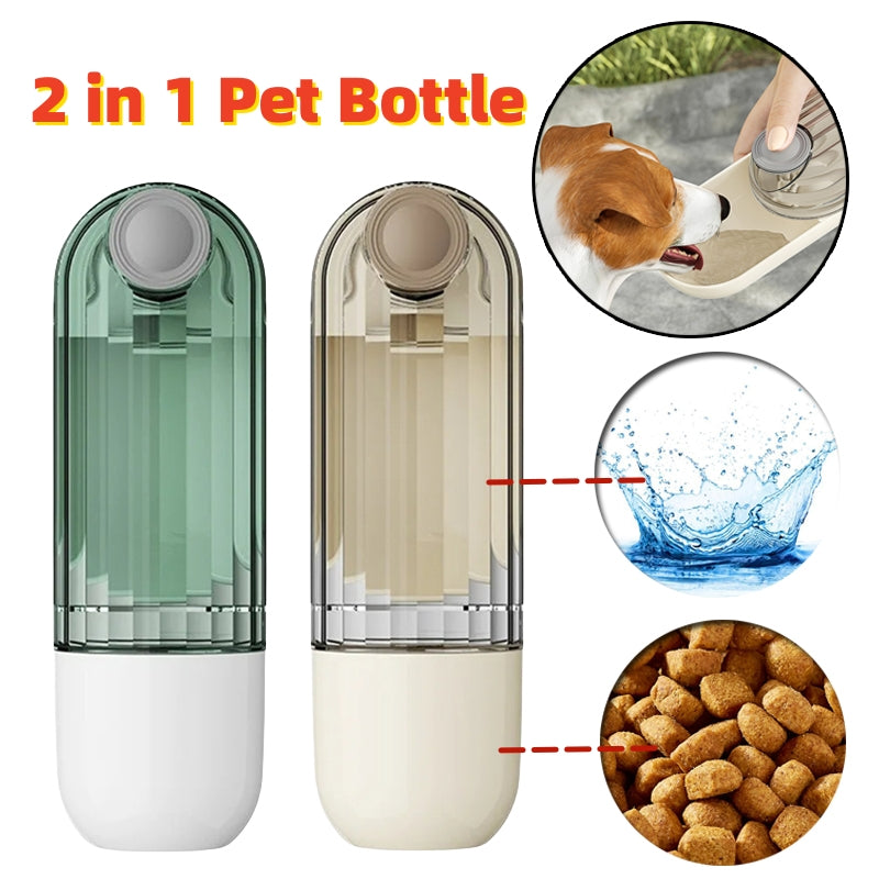 2 In 1 Pet Walking Portable Drinking Feeding Cup