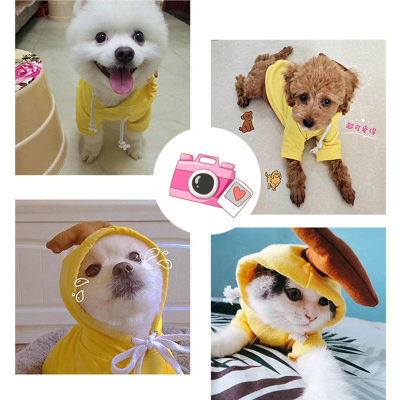 Cute Fruit Dog Clothes For Small Dogs Hoodies Winter Warm Fleece Clothing