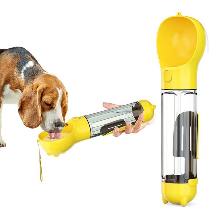 300 500ml Portable Multifunction Dog Water Bottle, Food Feeder and bag Dispenser