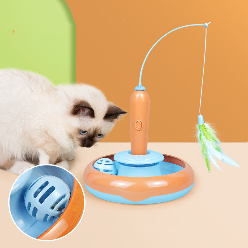 2 In 1  Cat Toy With Feather For Self-play