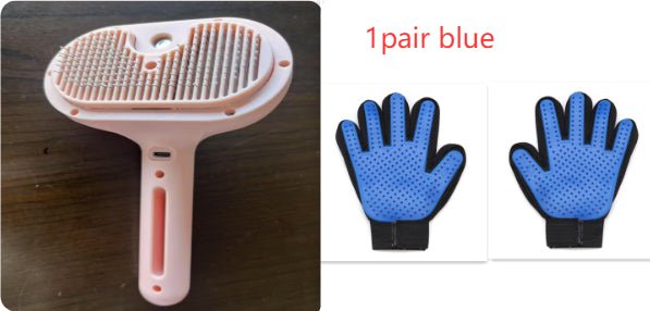 Pet Comb Self Cleaning Hair Remover Brush Dematting Comb Built-in Mist Humidifier