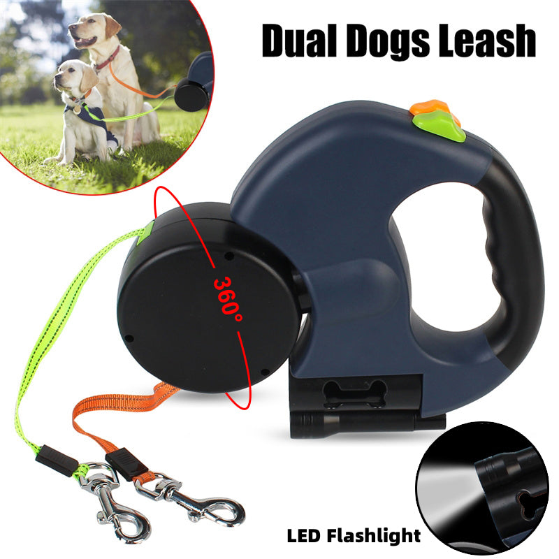Dual Small Dogs Retractable Leash