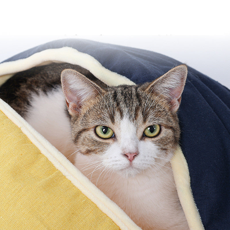 Round  Warm Semi Enclosed Pet Nest