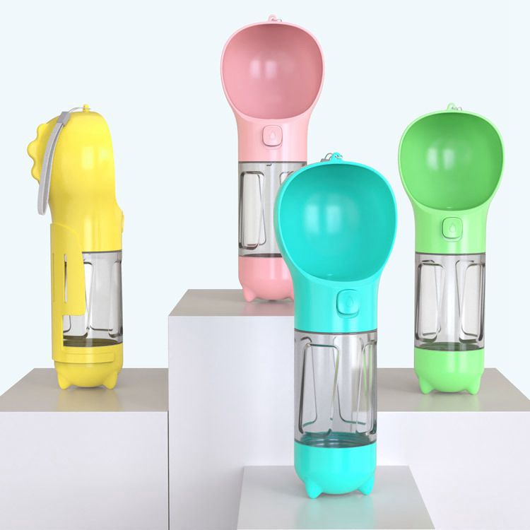 300 500ml Portable Multifunction Dog Water Bottle, Food Feeder and bag Dispenser