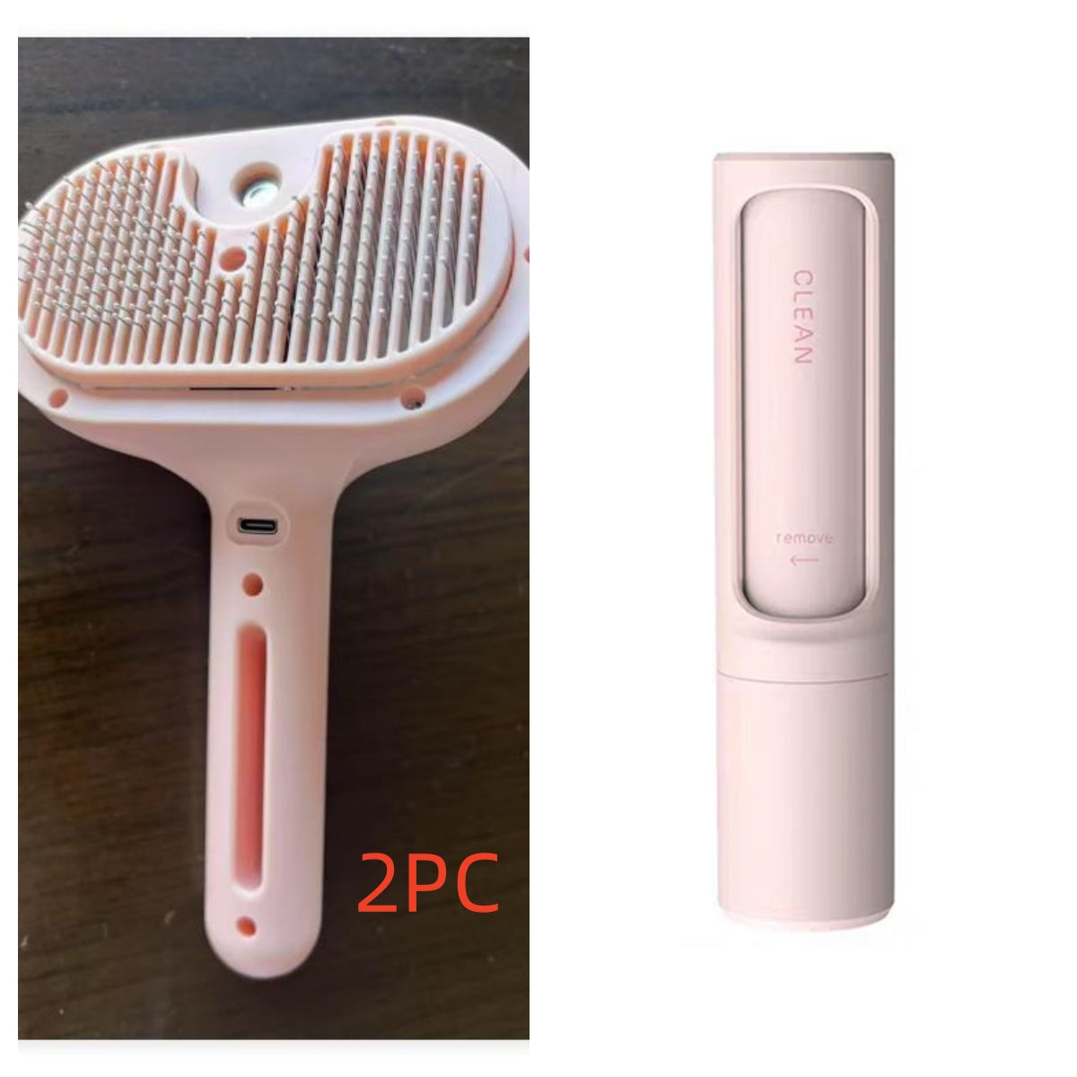 Pet Comb Self Cleaning Hair Remover Brush Dematting Comb Built-in Mist Humidifier