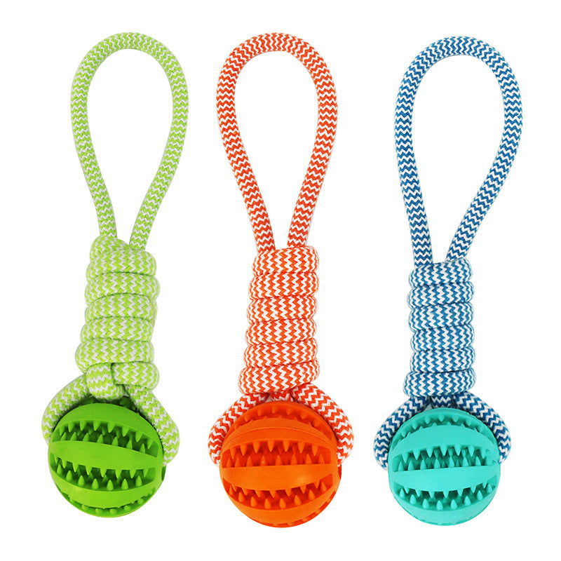 Interactive Hemp Rope Rubber Balls