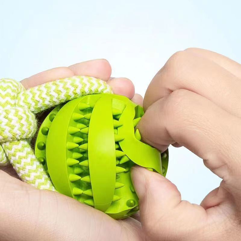 Interactive Hemp Rope Rubber Balls