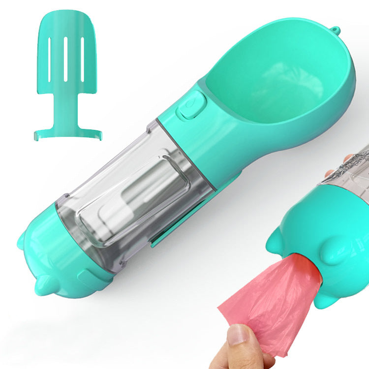 300 500ml Portable Multifunction Dog Water Bottle, Food Feeder and bag Dispenser