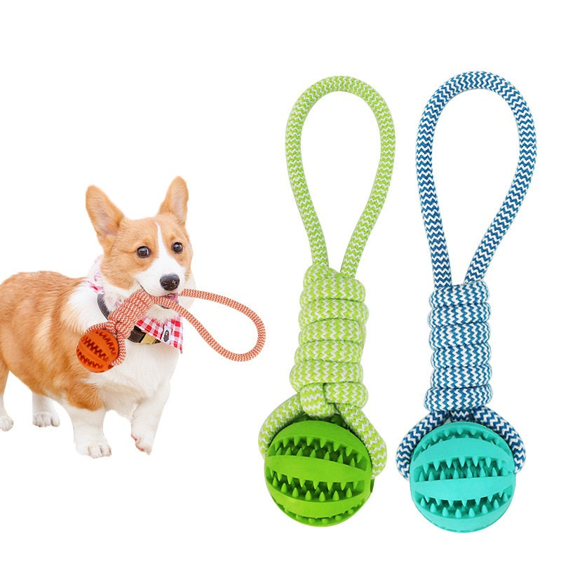 Interactive Hemp Rope Rubber Balls