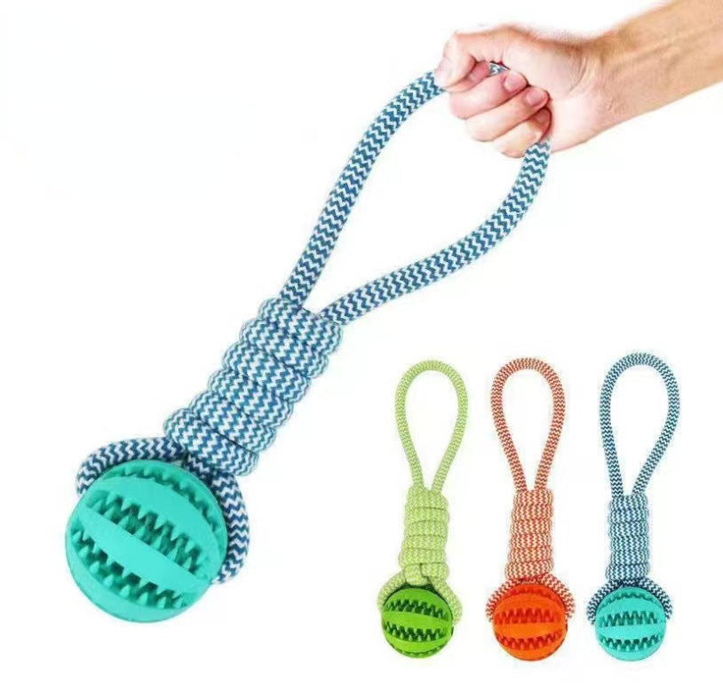 Interactive Hemp Rope Rubber Balls